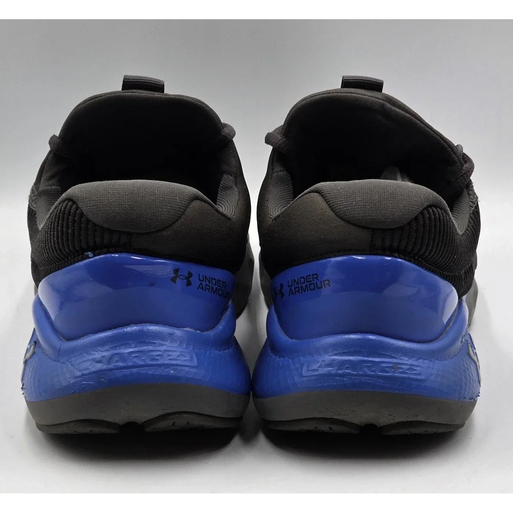 Under Armour Charged Assert Mens Size 11 Black Blue Athletic Running Shoes